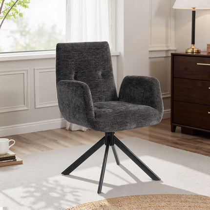Otočné designové křeslo, moderní design, černé, nosnost 120 kg