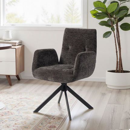 Otočné designové křeslo, moderní design, černé, nosnost 120 kg