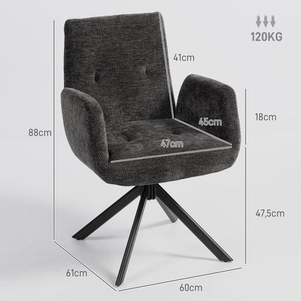 Otočné designové křeslo, moderní design, černé, nosnost 120 kg