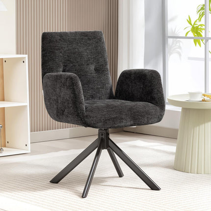 Otočné designové křeslo, moderní design, černé, nosnost 120 kg