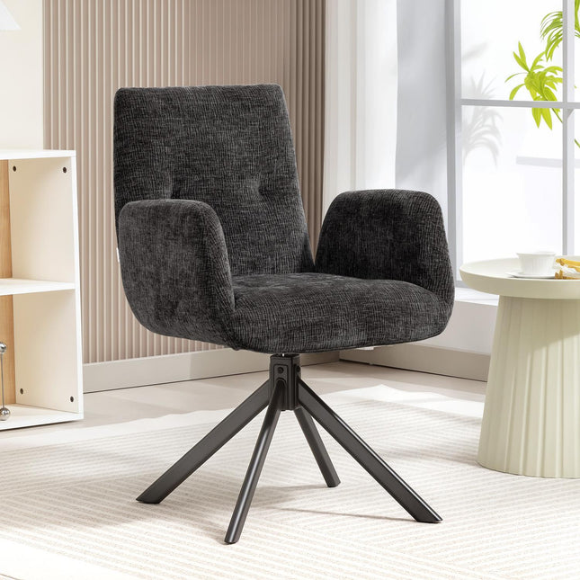 Otočné designové křeslo, moderní design, černé, nosnost 120 kg
