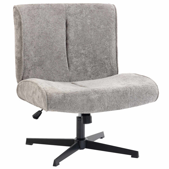 Otočné designové křeslo, sametové čalounění, nastavitelná výška, šedé
