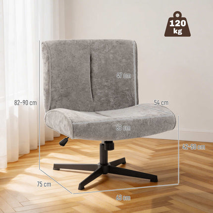 Swivel Accent Chair, Velvet Upholstered, Adjustable Height, Grey
