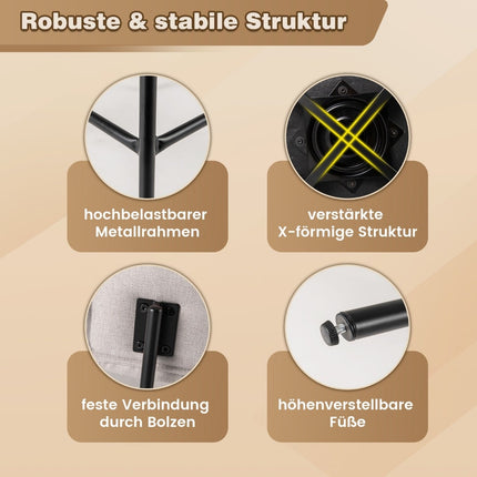 Otočné barové stoličky, sada 2 ks, béžové, lněné čalounění