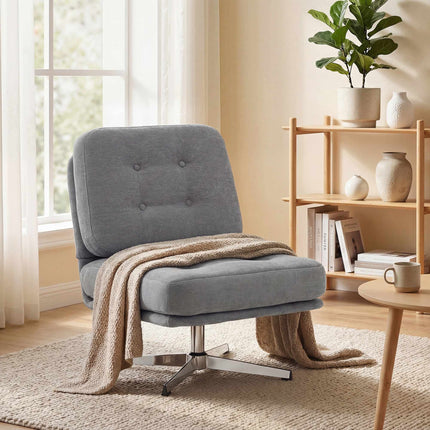 Otočné relaxační křeslo, žinylková látka, sedák 70 cm