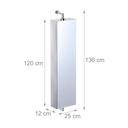 Swivel Mirror Cabinet, Stainless Steel, Wall-Mounted