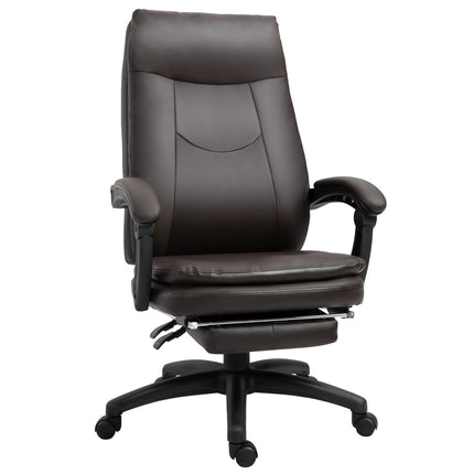 Ergonomické manažerské otočné křeslo s podnožkou, hnědá