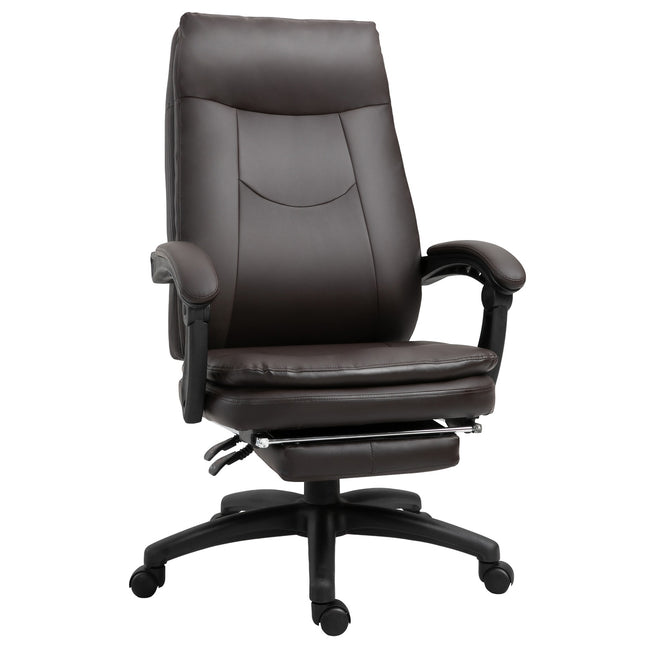 Ergonomické manažerské otočné křeslo s podnožkou, hnědá