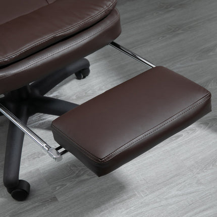 Ergonomické manažerské otočné křeslo s podnožkou, hnědá