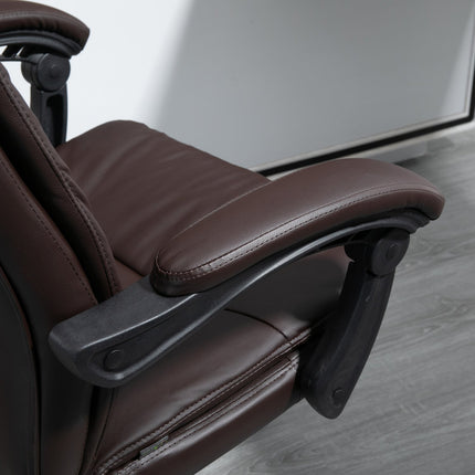 Ergonomické manažerské otočné křeslo s podnožkou, hnědá