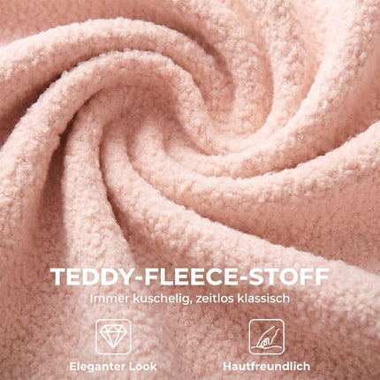 Otočná kancelářská židle, růžový teddy fleece, nastavitelná výška