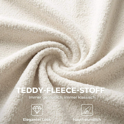 Otočná kancelářská židle, teddy fleece, nastavitelná výška, krémová