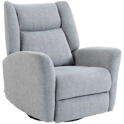 Swivel Recliner Chair, 135 Degree Rocking, Light Gray