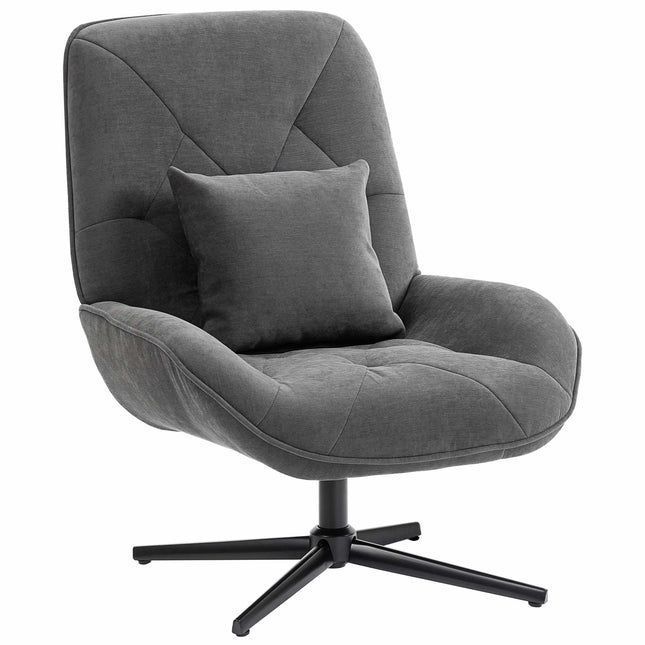 Draaibare relaxfauteuil, chenillestof, 360 graden draaibaar