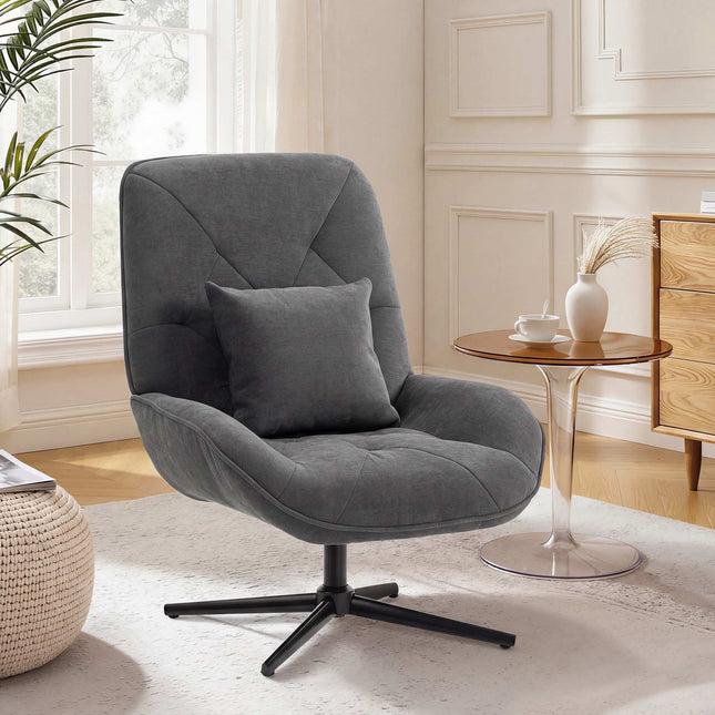 Draaibare relaxfauteuil, chenillestof, 360 graden draaibaar