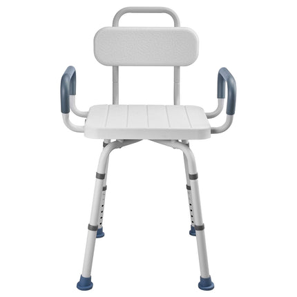 Swivel Shower Chair With Arms, Back, 400 lb, Adjustable Height