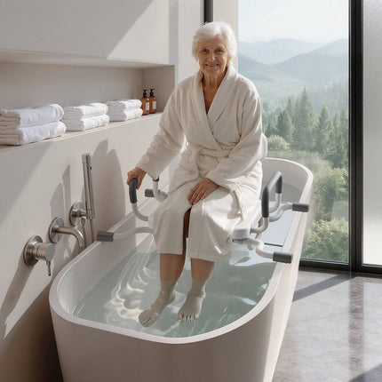 Swivel Shower Transfer Bench With Arms and Back, 220 lb