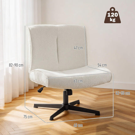 Swivel Velvet Accent Chair, Adjustable Height, Cream White