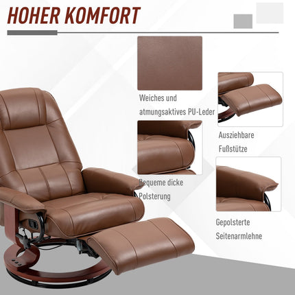 Polohovací otočné křeslo, umělá kůže s podnožkou