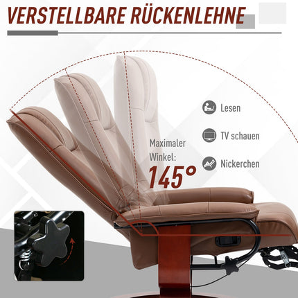 Polohovací otočné křeslo, umělá kůže s podnožkou