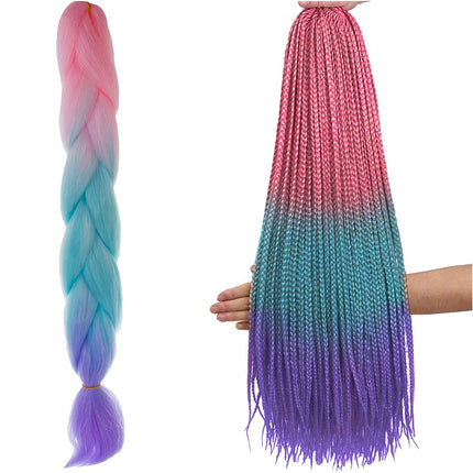Syntetické vlasové copánky ombre růžová/ni/f W10341
