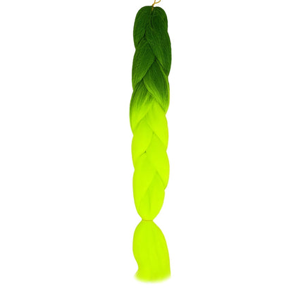 Syntetické vlasové copánky ombre zelená / neon W10344