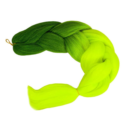 Syntetické vlasové copánky ombre zelená / neon W10344
