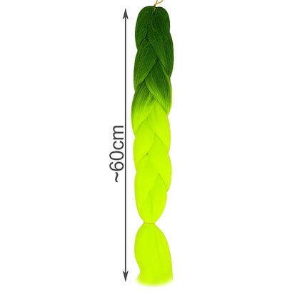 Syntetické vlasové copánky ombre zelená / neon W10344