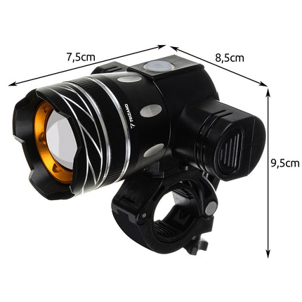 Světlo na kolo T6 USB + zadní světlo 23681