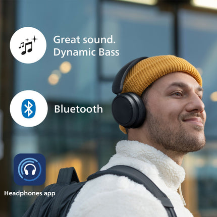 TAH5209BK Bezdrátová sluchátka over-ear, vynikající pohodlí, dobrý zvuk a až 65h přehrávání. Černá.