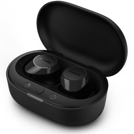 TAT1209BK True Wireless sluchátka. Malá a pohodlná. 6+18 hodin přehrávání. Třída IPX4. Černá.