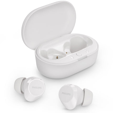 TAT1209WT True Wireless sluchátka. Malá a pohodlná. 6+18 hodin přehrávání. Třída IPX4. Bílá.