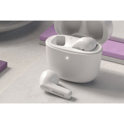 TAT2206WT True Wireless sluchátka, třída IPX4 (odolná proti stříkající vodě a potu) 6+18 hodin přehrávání. Bílá.