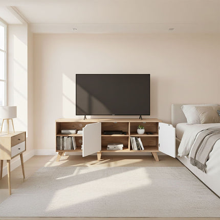 TV skříňka, 6 přihrádek, pro televizory do 60 palců