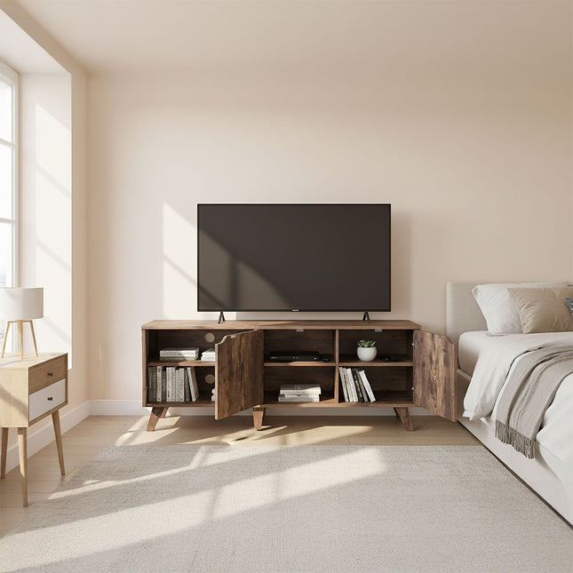 TV skříňka, 6 přihrádek, pro televizory do 60 palců