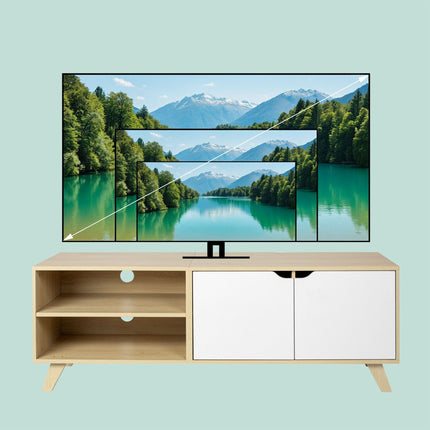 TV skříňka, 6 přihrádek, pro televizory do 60 palců