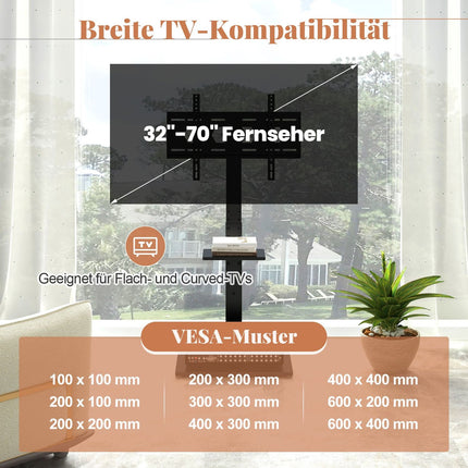 TV stolek pro obrazovky 32-70 palců s nastavitelnou výškou