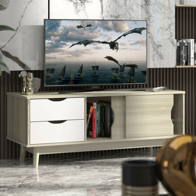 TV stolek pro televizory do 60 palců, dvířka a zásuvky