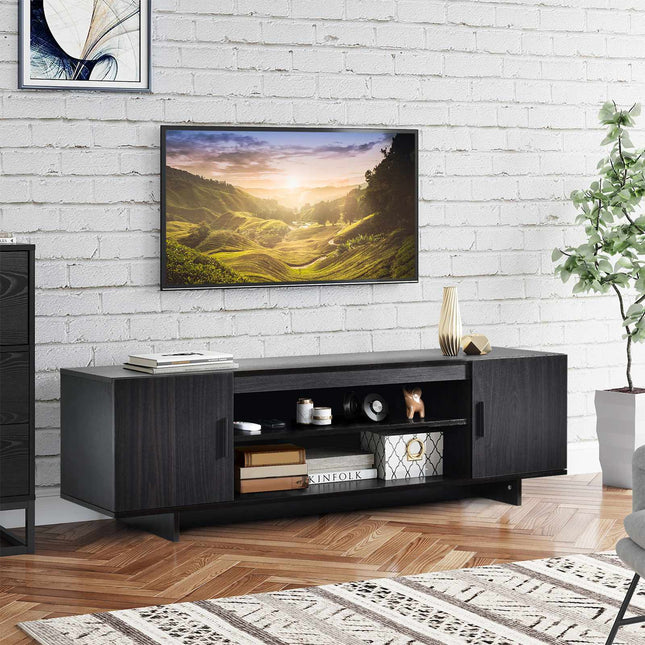Tv-meubel voor tv's tot 65 inch, 2 kastjes, planken