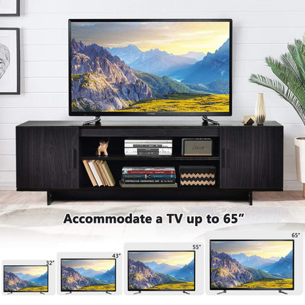 TV Stand for Up to 65 Inch TVs, 2 Cabinets, Shelves