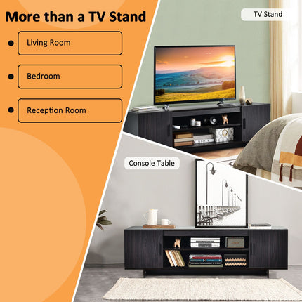 TV Stand for Up to 65 Inch TVs, 2 Cabinets, Shelves