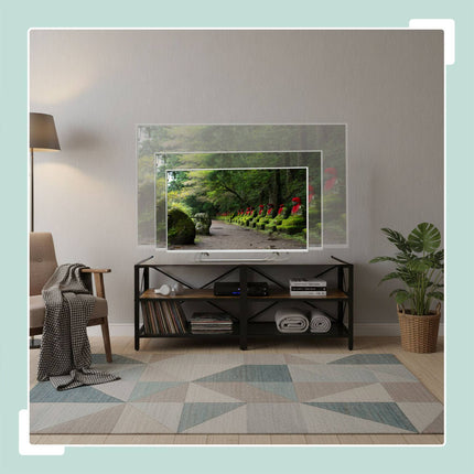 TV stolek se 4 přihrádkami, industriální design