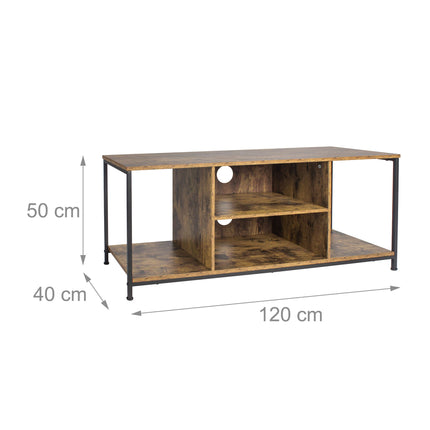 TV Stand with 4 Compartments, Wood-Effect Finish
