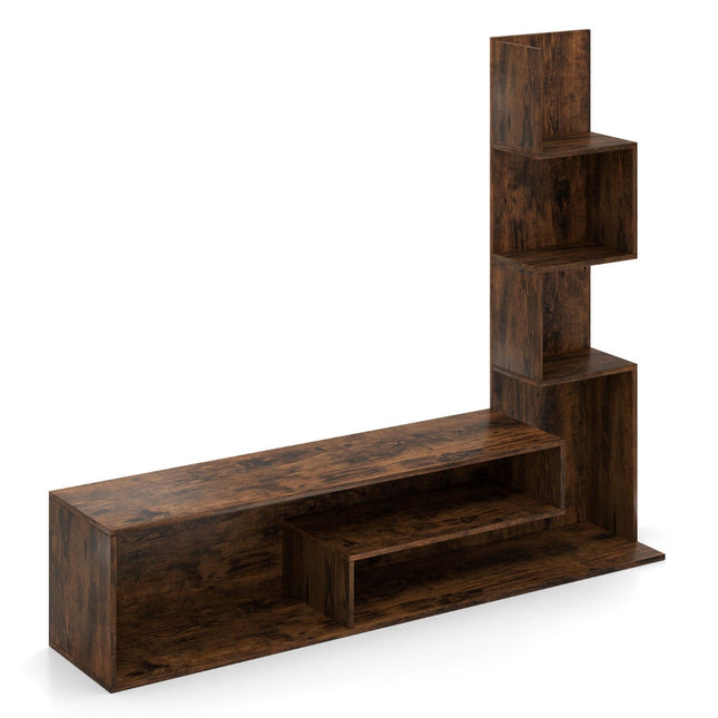 Tv-meubel met boekenplank, geschikt voor tv's tot 50 inch, bruin.