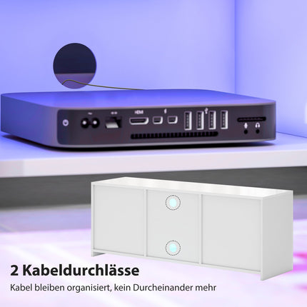 TV stolek s RGB LED osvětlením, lesklý bílý