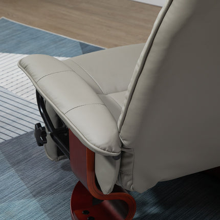 Lehátko, elektrický sklon 145°, syntetická kůže, šedá
