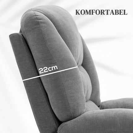 Electric reclining TV armchair, heating & massage, dark grey