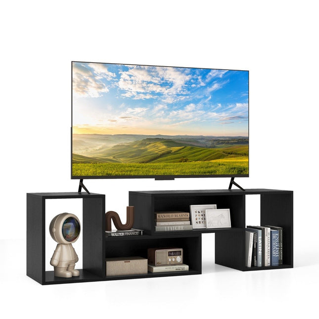 TV skříňka 2dílná volná kombinace TV stolek pro televizory do 60 palců černá