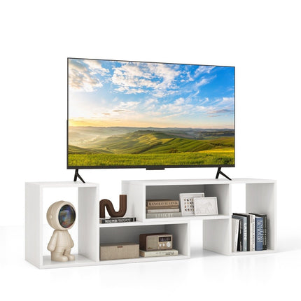 TV skříňka 2dílná volná kombinace TV stolek pro televizory do 60 palců bílá