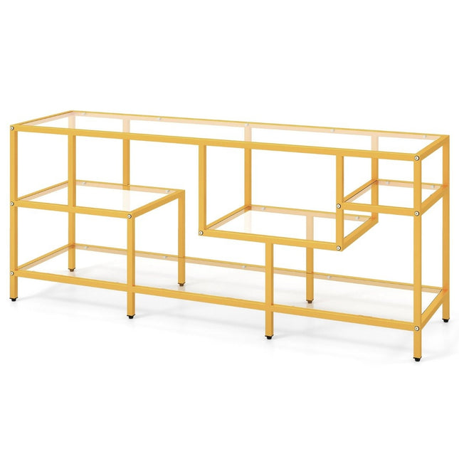 TV skříňka TV stůl pro televizory do 65 palců TV stůl zlatý 147 x 40 x 62 cm